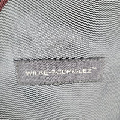 Wilke-Rodriguez Black 100% Wool 2 Button Double Vent Blazer Sport Coat Size 44R