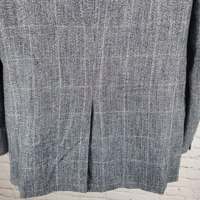 VTG Benchley Ltd Black White 2 Button Vented Notch Blazer Sport Coat USA 42S