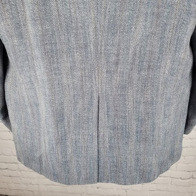 VTG Haggar Imperial Blue Herringbone Gentleman's Fit Blazer USA Made Size 44
