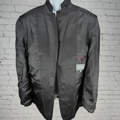 Connor Black Cotton Blend Twill 2 Button Double Vent Notch Blazer Sport Coat 42