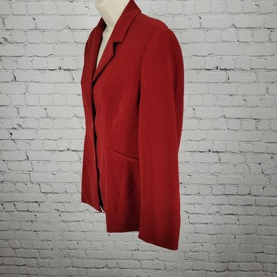 VTG San Louis Red Buttoned Lined Notch Blazer Suit Jacket USA Made Size 10