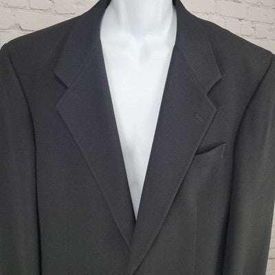 The Texas Clothier Black 1 Button Ventless Notch Blazer Sport Coat USA 42