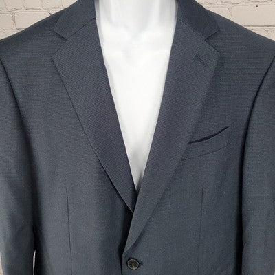 Renoma Paris Homme Navy Stretch Wool 2 Button Notch Lapel Blazer Sport Coat 40