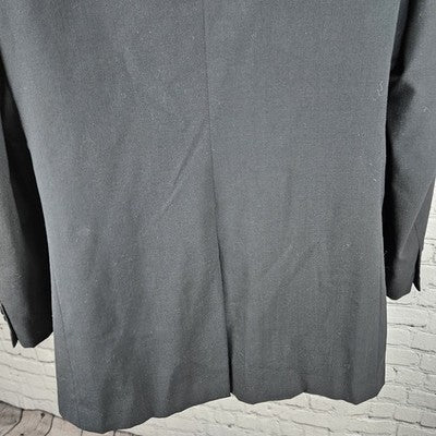 Jos A Bank Black 100% Wool 2 Button Single Vented Notch Blazer Sport Coat 44R