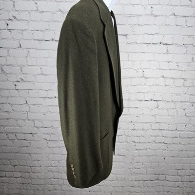VTG Evan Picone Green 100% Wool 2 Button Ventless Blazer Sport Coat USA 42R