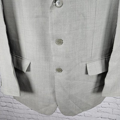 Georgio Giovanno Grey Wool Blend 3 Button Ventless Notch Blazer Sport Coat 43R