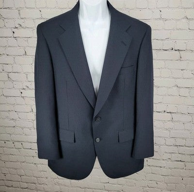 Barrister Navy 2 Button Single Vented Notch Blazer Sport Coat USA Made Size 38