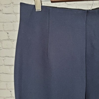Brooks Brothers Navy High Rise Stretch Expandable Tapered Dress Pants 14 (29x29)