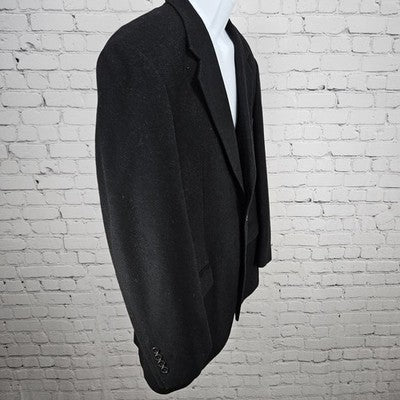 Majer Black 2 Button Single Vented Notch Blazer Sport Coat Italy Made 45