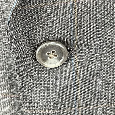 Hart Schaffner Marx Grey Brown Check 2 Button Blazer Coat USA Made Size 44L