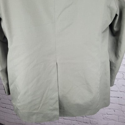 Haggar Gentleman's Closet Green Gray 2 Button Vented Notch Blazer Sport Coat 46