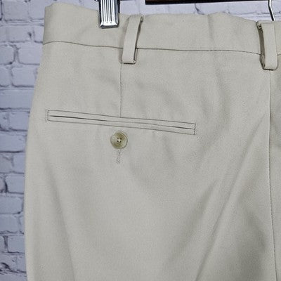 Jos A Bank Beige Traveler Tailored Fit Flat Front Straight Leg Dress Pants 32x30