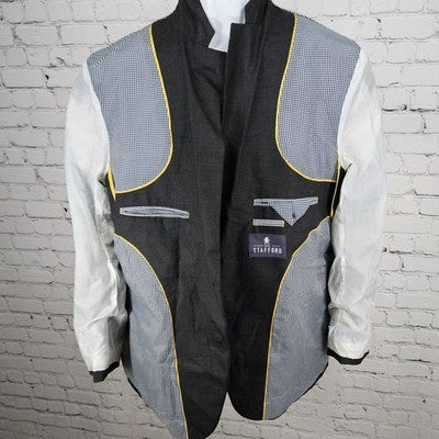 Stafford Grey 100% Wool 2 Button Single Vented Notch Blazer Sport Coat 46R