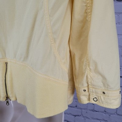 Chico's Yellow Lightweight Full Zip 3/4 Sleeve Jacket Size 2 US 12