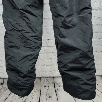 VTG Columbia Black Insulated Zip Snow Ski Winter Bib Pants Medium (28x28) *tear