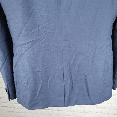 Express Photographer Navy Wool Blend Fitted 2 Button Notch Blazer Sport Coat 40R