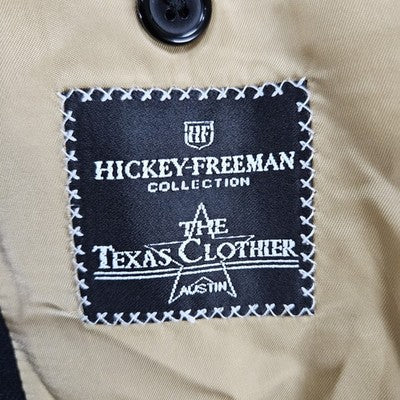 VTG Hickey Freeman Navy 2 Button Double Vented Notch Blazer Sport Coat USA 50S