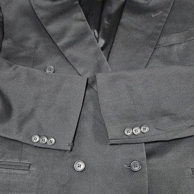 VTG Paul Rodon Black Wool Blend Double Breast Blazer Sport Coat US 46L *tear