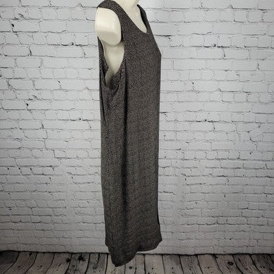VTG Perceptions Black Check Unlined Sleeveless Dress Size USA Made Size 14P