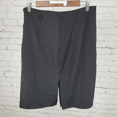 Terranova Black Back & Front Slit Straight Skirt Italy Made Size Large L (30x24)