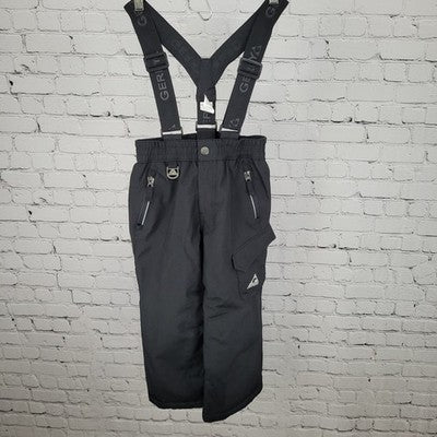 Gerry Black Insulated Fleece Lined Zip Pockets Snow Bibs Pants Kids Size XS 5/6