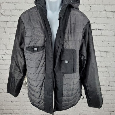 Free Country Black Insulated Removable Hood Inner Pockets Jacket Size Medium M