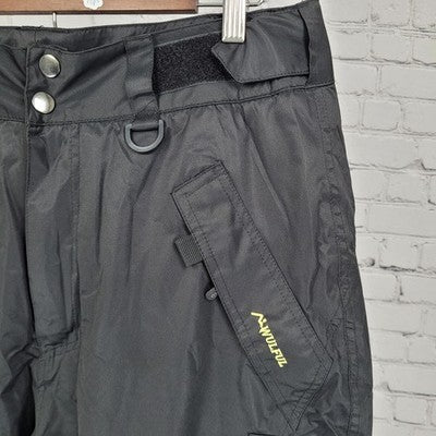 Wulful Black Adjustable Waist Cargo Snow Ski Straight Pants Size Large (33x32)