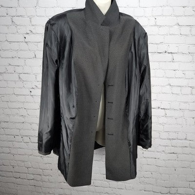 John Meyer Norwich Black Pinstriped Button Notch Ventless Blazer Suit Jacket 24W
