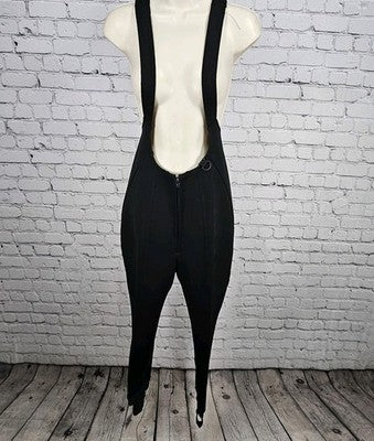 VTG Schoeller Skifans Switzerland Black Stretch Stirrup Ski Pants Bib 4 (27x24)