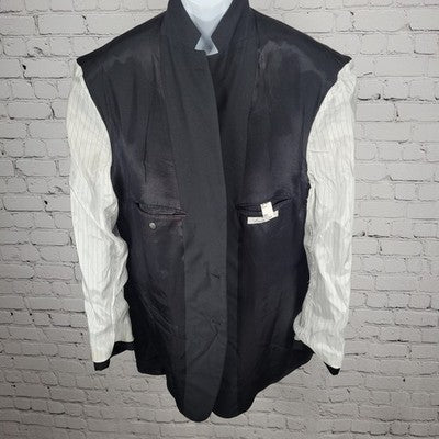 Kenneth Cole Black 100% Wool 2 Button Double Vented Notch Blazer Sport Coat 48L