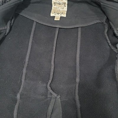 Nick & Mo Nordstrom Black Buttoned Ruffle 3/4 Sleeve Stretch Jacket Large L