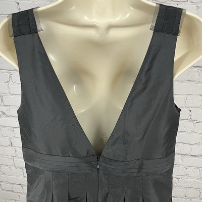 Night Way Collection Black Sleeveless Pleated Ruffle A-Line Formal Dress Size 12