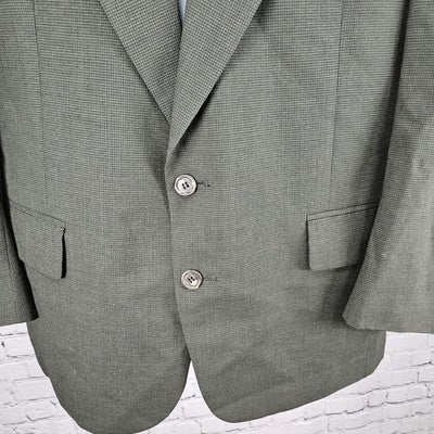 Jos A Bank Green 100% Wool Business Express 2 Button Blazer Sport Coat 42S