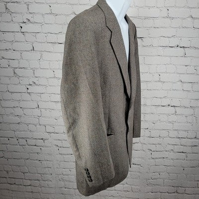 VTG Cardin Grey Brown Couture Collection 2 Button Notch Blazer Sport Coat USA 41