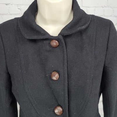 J.CREW Black Wool Blend Brown Buttoned Lined Collared Pockets Jacket 2