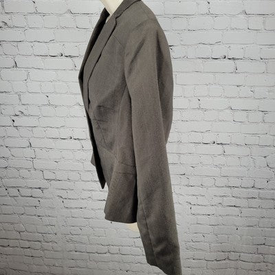 NWT Worthington Brown Herringbone Buttoned Stretch Notch Suit Jacket Size 14
