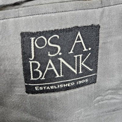 Jos A Bank Black Ivory Wool Cashmere Check 2 Button Notch Blazer Sport Coat 42S
