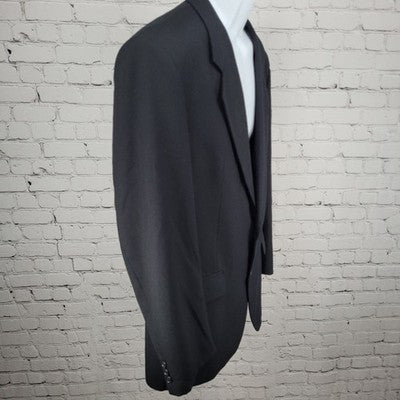 Alexandre Black 2 Button Single Vented Notch Blazer Sport Coat 42R Made In UK
