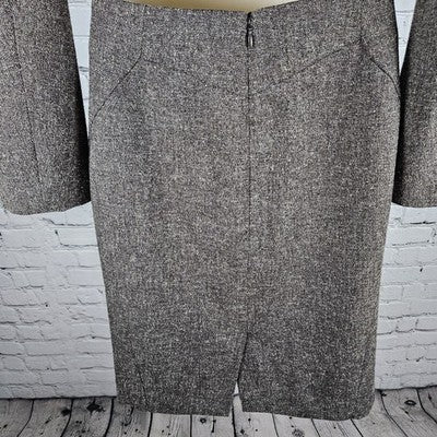 Worthington Brown 1 Button Jacket 2 Piece Slit Suit Set Outfit Small S Skirt 6