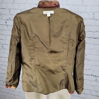 Coldwater Creek Multicolor Cotton Stretch Lightweight Buttoned Jacket Size 6P