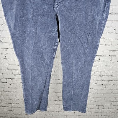 Soft Surroundings Blue Velveteen Stretch Straight Leg Ankle Pants 20W (40x26.5)