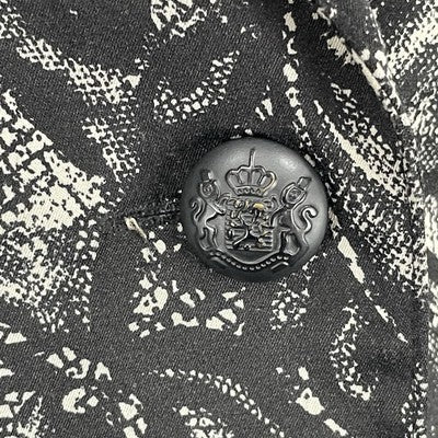 Bellatrix Black Lace Printed Lightweight Stretch Blazer Jacket Small S *buttons