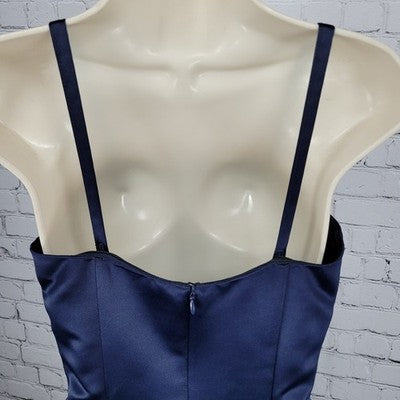 Reitmans Navy Jennifer Satin Removable Straps A Line Midi Dress Size 5