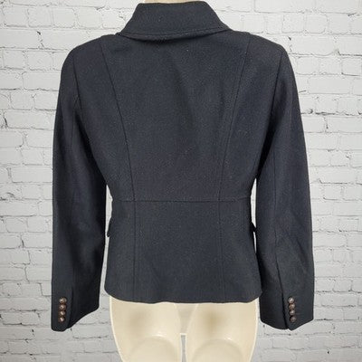 J.CREW Black Wool Blend Brown Buttoned Lined Collared Pockets Jacket 2