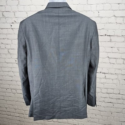 Jos A Bank Grey Blue Wool Traveler Slim Fit 2 Button Notch Blazer Sport Coat 42L
