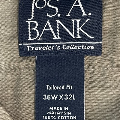 Jos A Bank Brown Cotton Twill Traveler’s Straight Leg Chino Pants Size 36x32