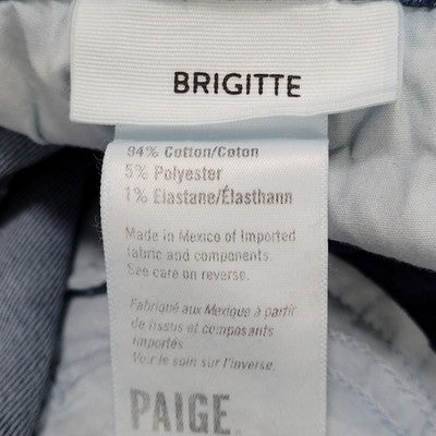Paige Denim Blue Brigitte Distressed Mid Rise Straight Ankle Jeans 27 (29x28)