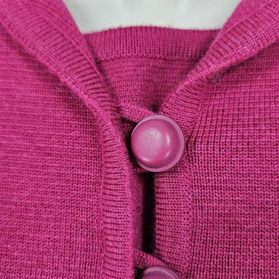 VTG Mirsa Red 100% Wool 2 Piece Set Buttoned 3/4 Sleeve Crop Jacket Top Italy 8