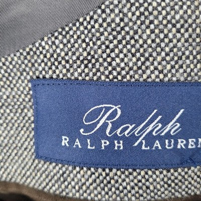 Ralph Ralph Lauren Black Beige 100% Lambs Wool 2 Button Blazer Sport Coat 42L