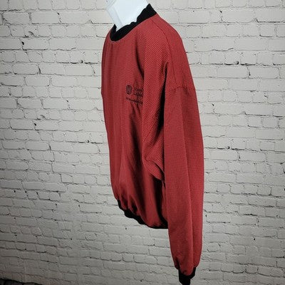 VTG ‘99 Portfolio Golf Classic Red Black Houndstooth Pullover Light Jacket US XL